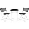 3 Pieces Patio Folding Bistro Set for Balcony or Outdoor Space