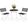 3 Pieces Patio Folding Bistro Set for Balcony or Outdoor Space