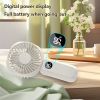 USB Handheld Fan Mini Rechargeable Fan With Digital Display And Night Light Portable Power bank Fan For Outdoor Camping Travel