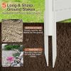 Outdoor Privacy Fence Screen with 5 Ground Stakes for Garden Yard Patio
